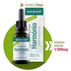 5% teljes spektrumú Medihemp 1500mg hatóanyag tartalmú CBD olaj 30ml-es kiszerelésben