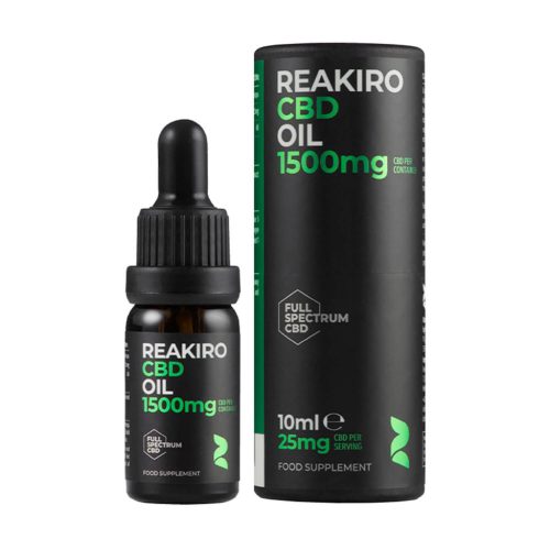 15% teljes spektrumú Reakiro 1500mg hatóanyag tartalmú CBD olaj 10ml-es kiszerelésben