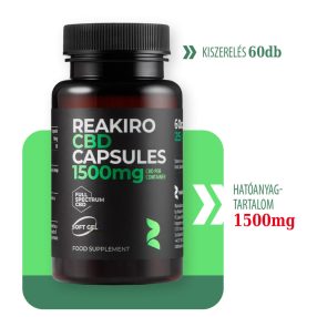 1500 mg-os teljes spektrumú Reakiro CBD kapszula - 60db